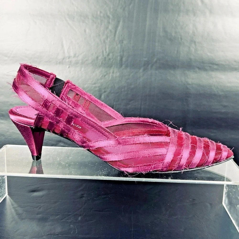 Pedro Garcia‎ Size US 6 - 6.5 EU 37 Mesh Slingback Low Pumps Purple Magenta